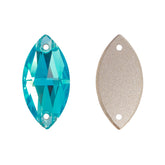Aquamarine Navette Shape High Quality Glass Sew-on Rhinestones WholesaleRhinestone